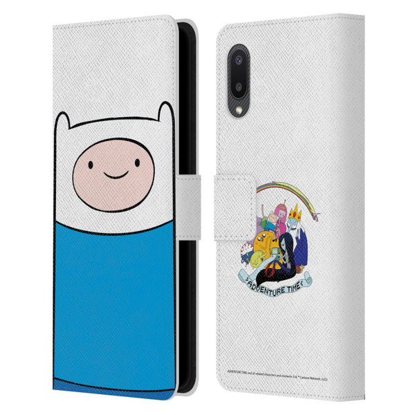 Adventure Time Graphics Finn The Human Leather Book Wallet Case Cover For Samsung Galaxy A02/M02 (2021)