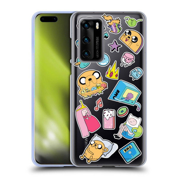 Adventure Time Graphics Icons Soft Gel Case for Huawei P40 5G