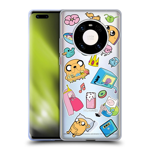 Adventure Time Graphics Icons Soft Gel Case for Huawei Mate 40 Pro 5G