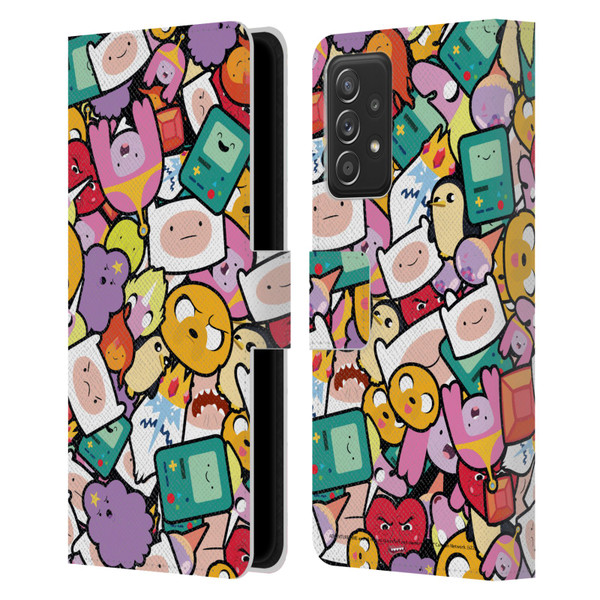 Adventure Time Graphics Pattern Leather Book Wallet Case Cover For Samsung Galaxy A52 / A52s / 5G (2021)