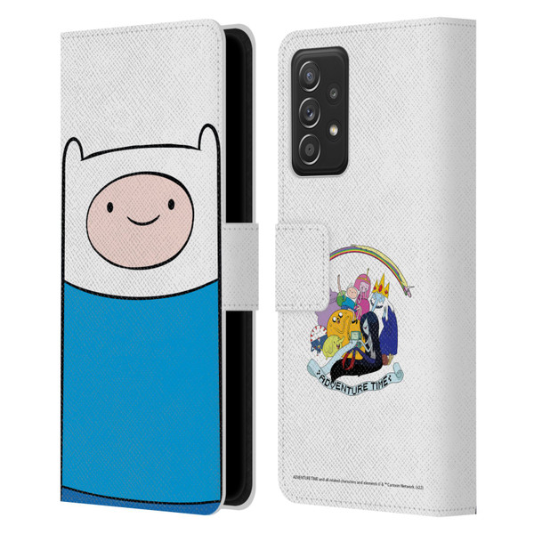 Adventure Time Graphics Finn The Human Leather Book Wallet Case Cover For Samsung Galaxy A53 5G (2022)