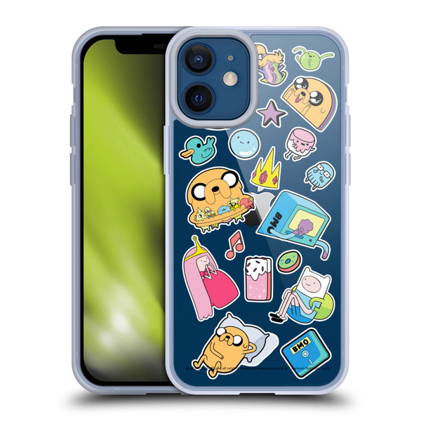 Adventure Time Graphics Icons Soft Gel Case for Apple iPhone 12 Mini & MagSafe