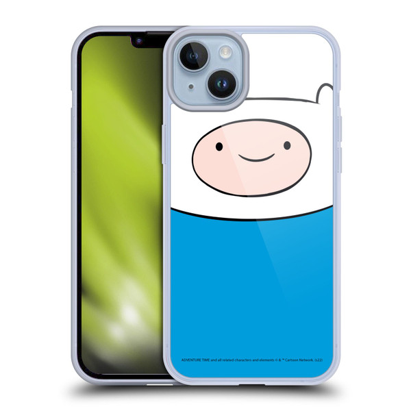 Adventure Time Graphics Finn The Human Soft Gel Case for Apple iPhone 14 Plus