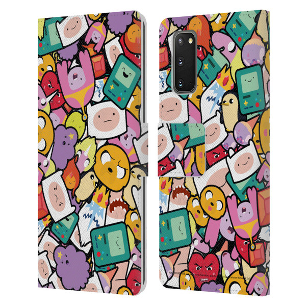 Adventure Time Graphics Pattern Leather Book Wallet Case Cover For Samsung Galaxy S20 / S20 5G