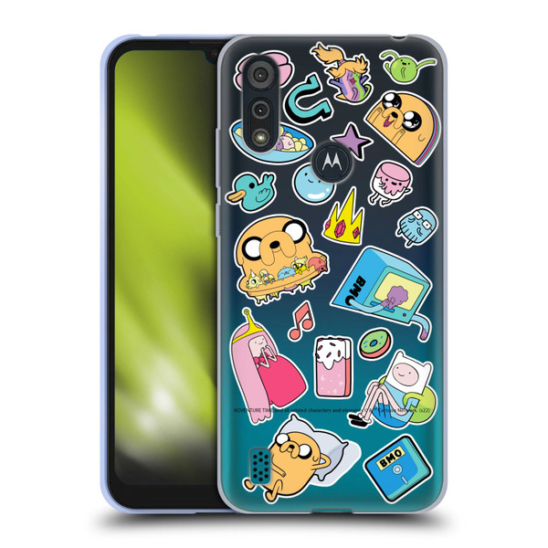 Adventure Time Graphics Icons Soft Gel Case for Motorola Moto E6s (2020)