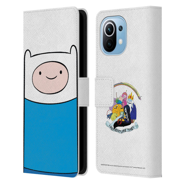 Adventure Time Graphics Finn The Human Leather Book Wallet Case Cover For Xiaomi Mi 11