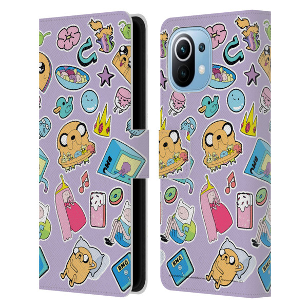 Adventure Time Graphics Icons Leather Book Wallet Case Cover For Xiaomi Mi 11