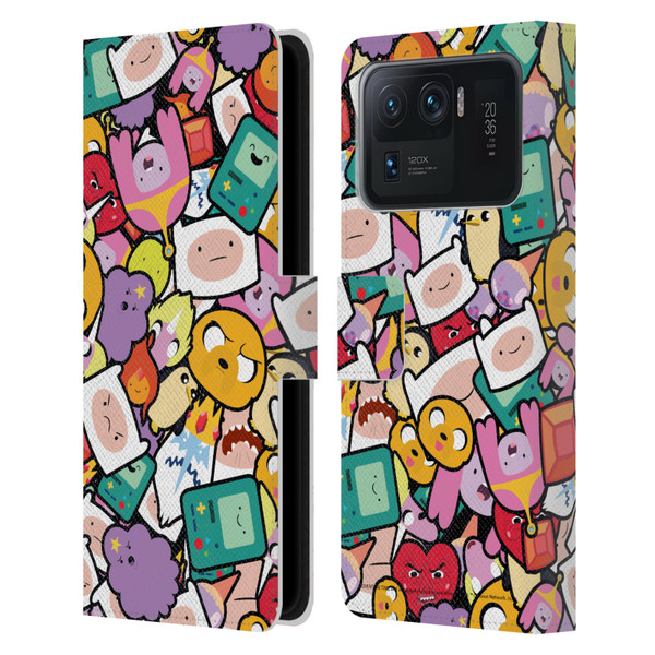 Adventure Time Graphics Pattern Leather Book Wallet Case Cover For Xiaomi Mi 11 Ultra