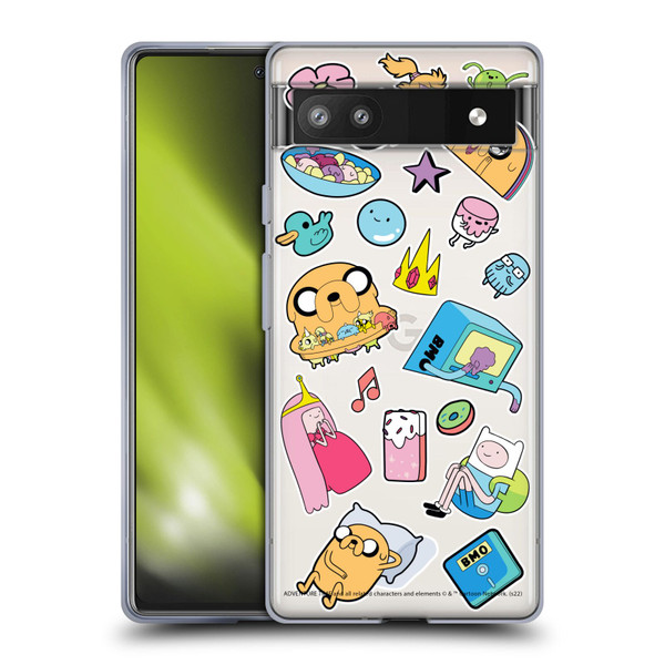 Adventure Time Graphics Icons Soft Gel Case for Google Pixel 6a