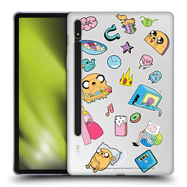 Adventure Time Graphics Icons Soft Gel Case for Samsung Galaxy Tab S8