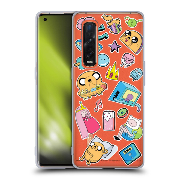 Adventure Time Graphics Icons Soft Gel Case for OPPO Find X2 Pro 5G