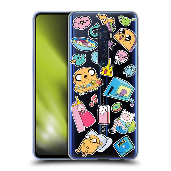 Adventure Time Graphics Icons Soft Gel Case for OPPO Reno 2