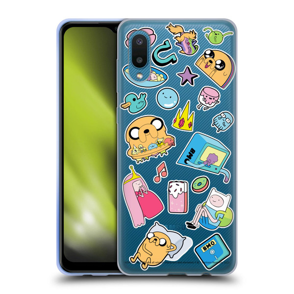 Adventure Time Graphics Icons Soft Gel Case for Samsung Galaxy A02/M02 (2021)