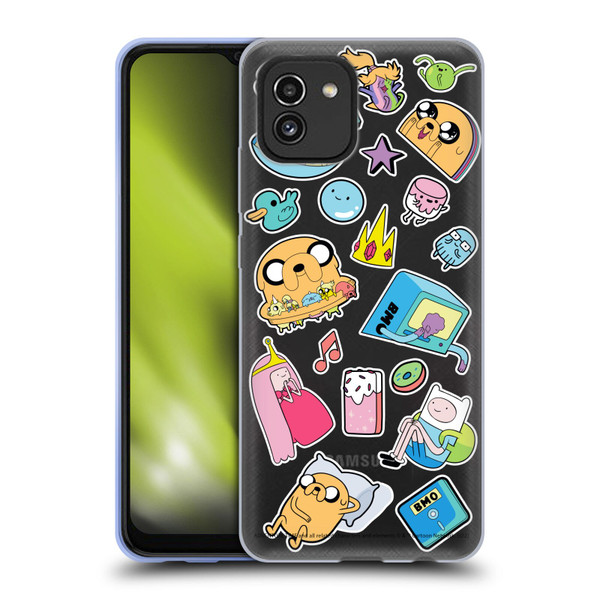 Adventure Time Graphics Icons Soft Gel Case for Samsung Galaxy A03 (2021)