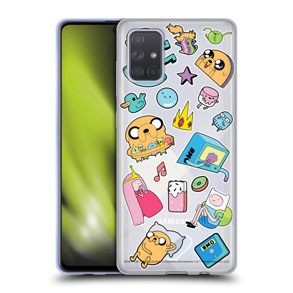 Adventure Time Graphics Icons Soft Gel Case for Samsung Galaxy A71 (2019)