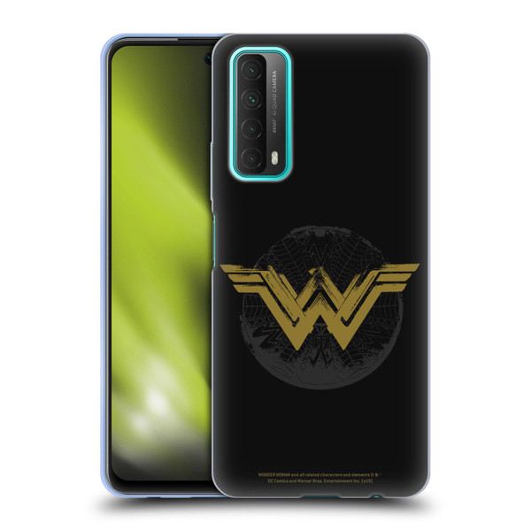 Wonder Woman Movie Logos Distressed Look Soft Gel Case for Huawei P Smart (2021)