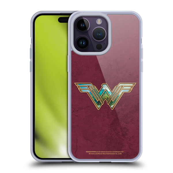 Wonder Woman Movie Logos Themiscyra Soft Gel Case for Apple iPhone 14 Pro Max