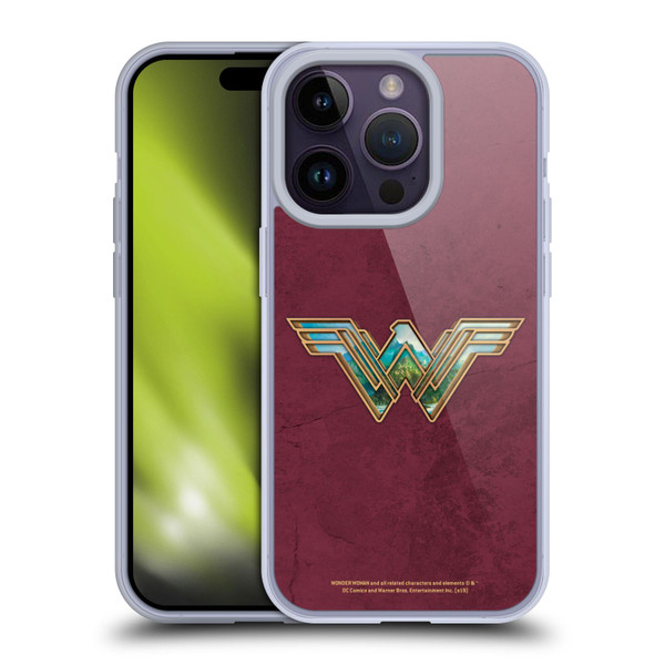 Wonder Woman Movie Logos Themiscyra Soft Gel Case for Apple iPhone 14 Pro