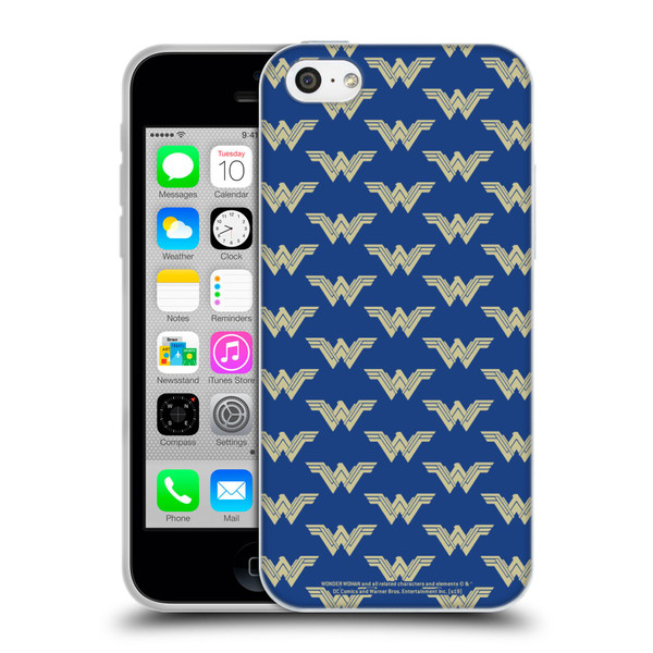 Wonder Woman Movie Logos Pattern Soft Gel Case for Apple iPhone 5c
