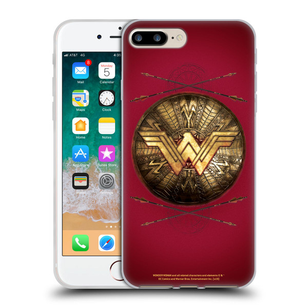 Wonder Woman Movie Logos Shield And Arrows Soft Gel Case for Apple iPhone 7 Plus / iPhone 8 Plus