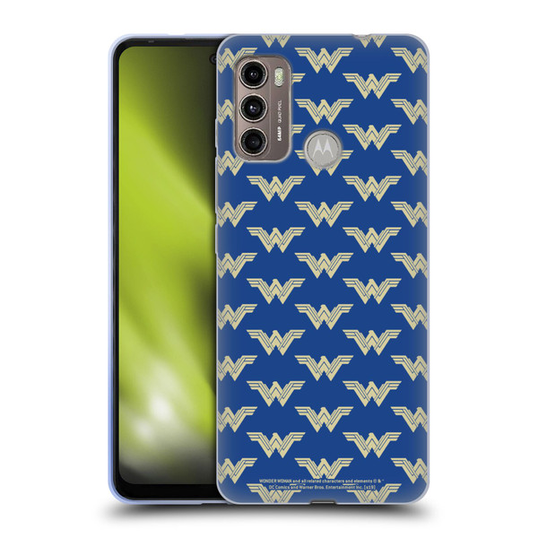 Wonder Woman Movie Logos Pattern Soft Gel Case for Motorola Moto G60 / Moto G40 Fusion