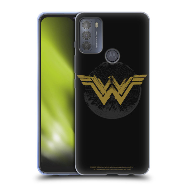 Wonder Woman Movie Logos Distressed Look Soft Gel Case for Motorola Moto G50