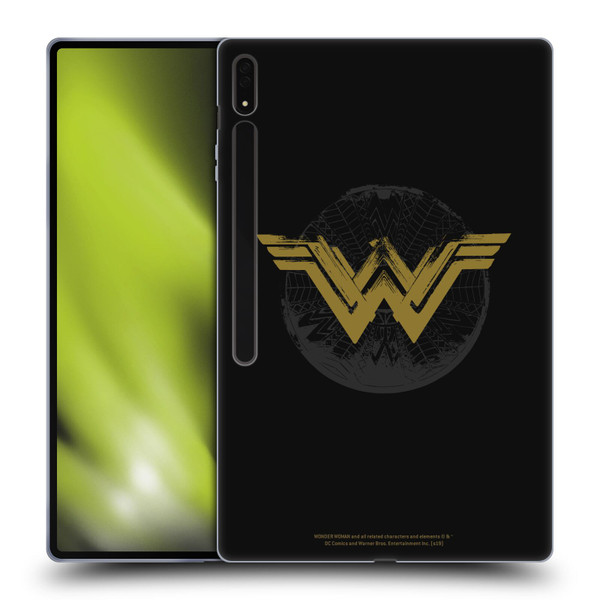 Wonder Woman Movie Logos Distressed Look Soft Gel Case for Samsung Galaxy Tab S8 Ultra