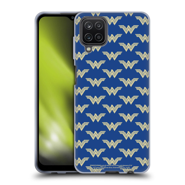 Wonder Woman Movie Logos Pattern Soft Gel Case for Samsung Galaxy A12 (2020)
