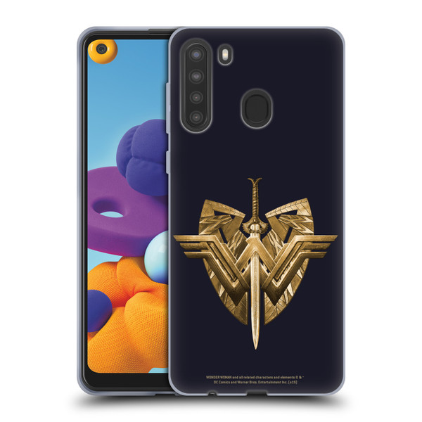 Wonder Woman Movie Logos Sword And Shield Soft Gel Case for Samsung Galaxy A21 (2020)