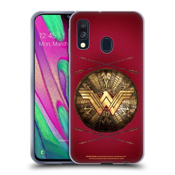 Wonder Woman Movie Logos Shield And Arrows Soft Gel Case for Samsung Galaxy A40 (2019)