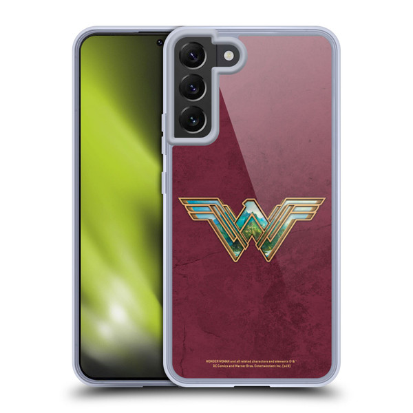 Wonder Woman Movie Logos Themiscyra Soft Gel Case for Samsung Galaxy S22+ 5G