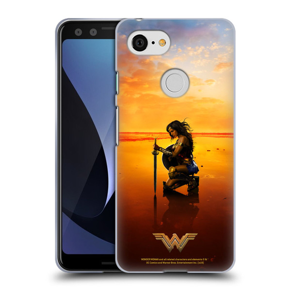 Wonder Woman Movie Posters Sword And Shield Soft Gel Case for Google Pixel 3