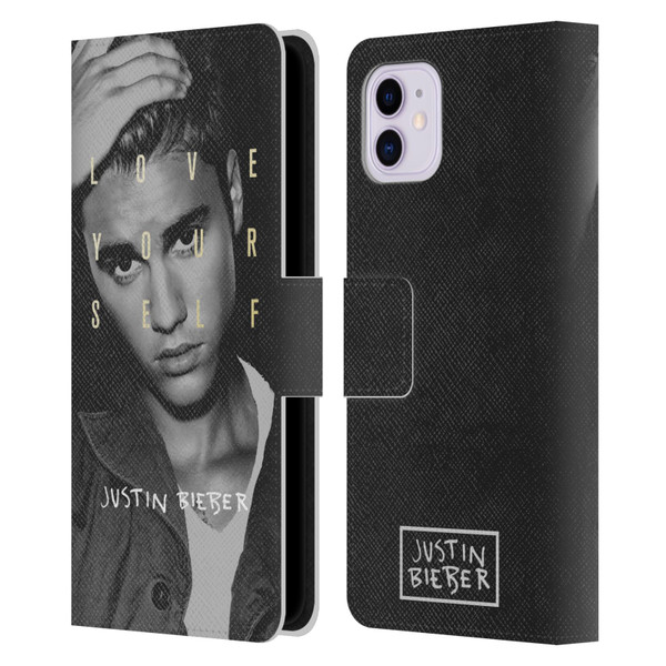 Justin Bieber Purpose B&w Love Yourself Leather Book Wallet Case Cover For Apple iPhone 11
