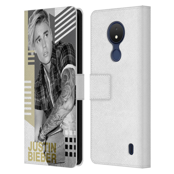 Justin Bieber Purpose B&w Calendar Geometric Collage Leather Book Wallet Case Cover For Nokia C21