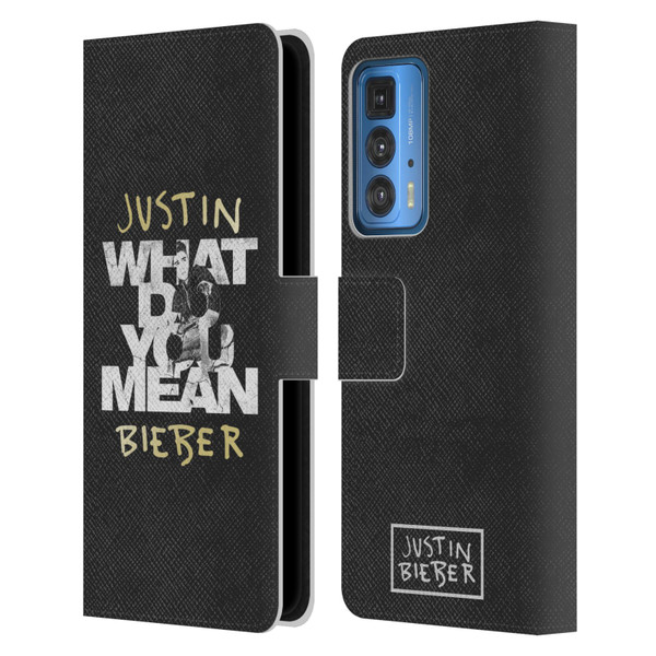 Justin Bieber Purpose B&w What Do You Mean Typography Leather Book Wallet Case Cover For Motorola Edge 20 Pro