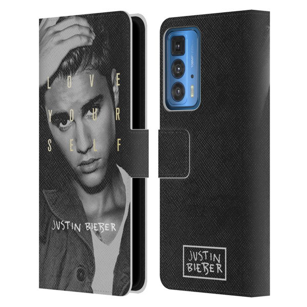 Justin Bieber Purpose B&w Love Yourself Leather Book Wallet Case Cover For Motorola Edge 20 Pro