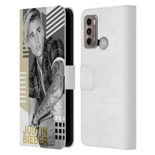 Justin Bieber Purpose B&w Calendar Geometric Collage Leather Book Wallet Case Cover For Motorola Moto G60 / Moto G40 Fusion