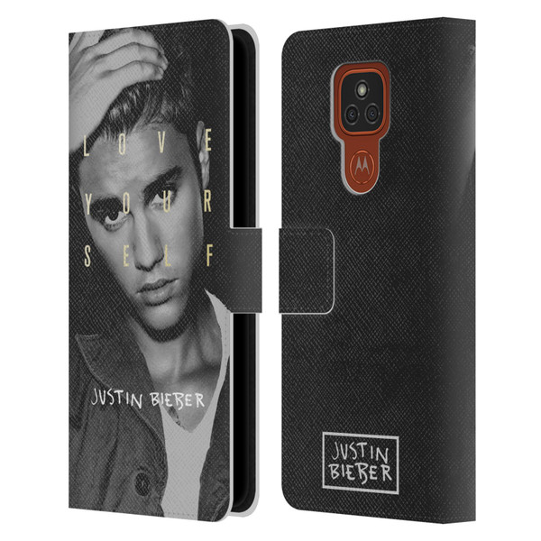 Justin Bieber Purpose B&w Love Yourself Leather Book Wallet Case Cover For Motorola Moto E7 Plus