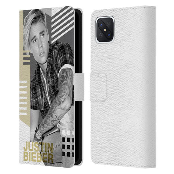 Justin Bieber Purpose B&w Calendar Geometric Collage Leather Book Wallet Case Cover For OPPO Reno4 Z 5G