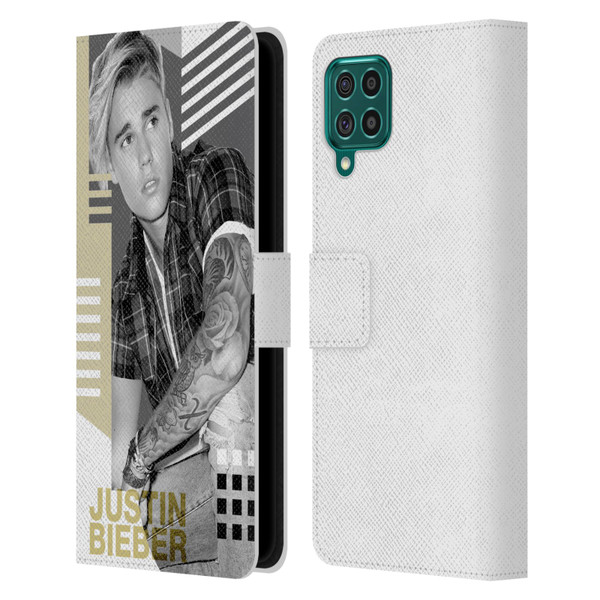 Justin Bieber Purpose B&w Calendar Geometric Collage Leather Book Wallet Case Cover For Samsung Galaxy F62 (2021)