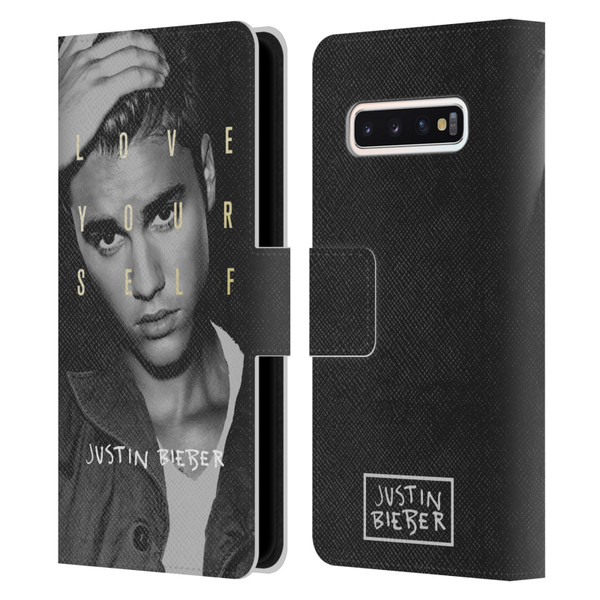 Justin Bieber Purpose B&w Love Yourself Leather Book Wallet Case Cover For Samsung Galaxy S10