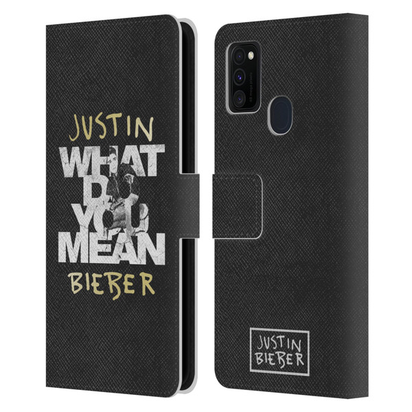 Justin Bieber Purpose B&w What Do You Mean Typography Leather Book Wallet Case Cover For Samsung Galaxy M30s (2019)/M21 (2020)