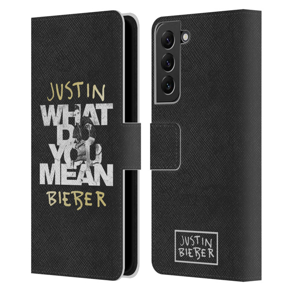 Justin Bieber Purpose B&w What Do You Mean Typography Leather Book Wallet Case Cover For Samsung Galaxy S22+ 5G