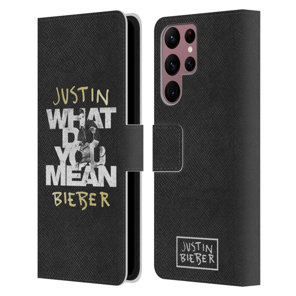Justin Bieber Purpose B&w What Do You Mean Typography Leather Book Wallet Case Cover For Samsung Galaxy S22 Ultra 5G