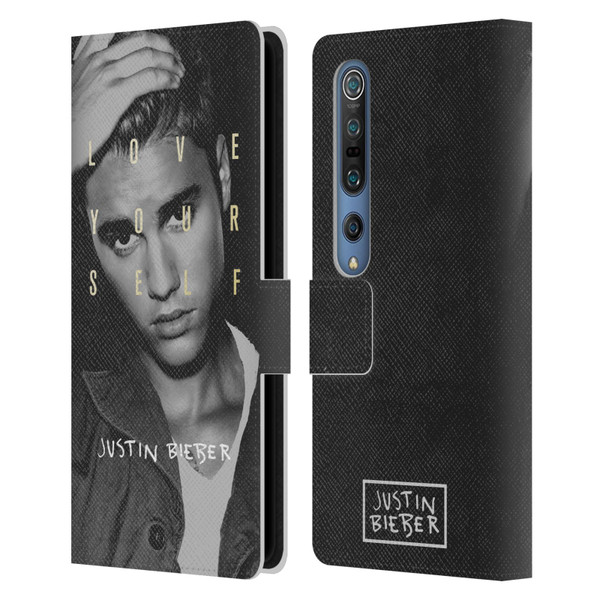 Justin Bieber Purpose B&w Love Yourself Leather Book Wallet Case Cover For Xiaomi Mi 10 5G / Mi 10 Pro 5G