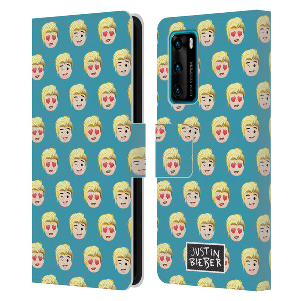 Justin Bieber Justmojis Patterns Leather Book Wallet Case Cover For Huawei P40 5G