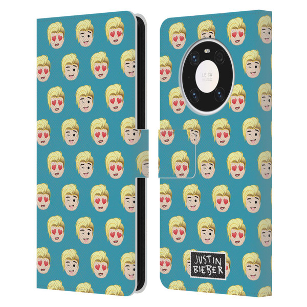 Justin Bieber Justmojis Patterns Leather Book Wallet Case Cover For Huawei Mate 40 Pro 5G