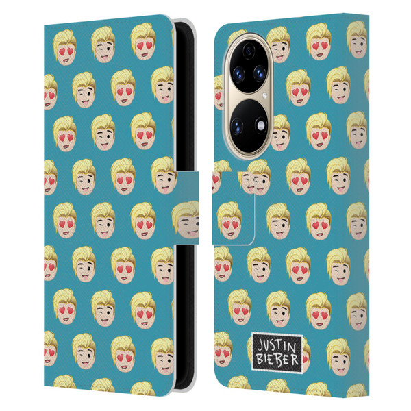 Justin Bieber Justmojis Patterns Leather Book Wallet Case Cover For Huawei P50