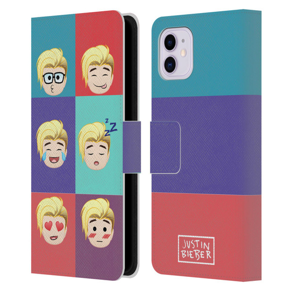 Justin Bieber Justmojis Cute Faces Leather Book Wallet Case Cover For Apple iPhone 11