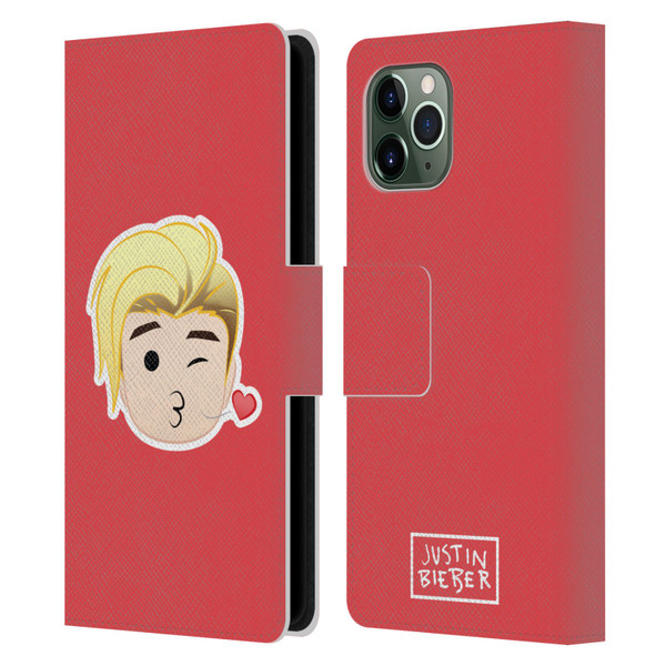 Justin Bieber Justmojis Kiss Leather Book Wallet Case Cover For Apple iPhone 11 Pro